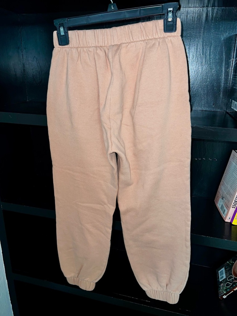 Tan Fleece Sweatpants - Elastic Waist & Cuffed Ankles